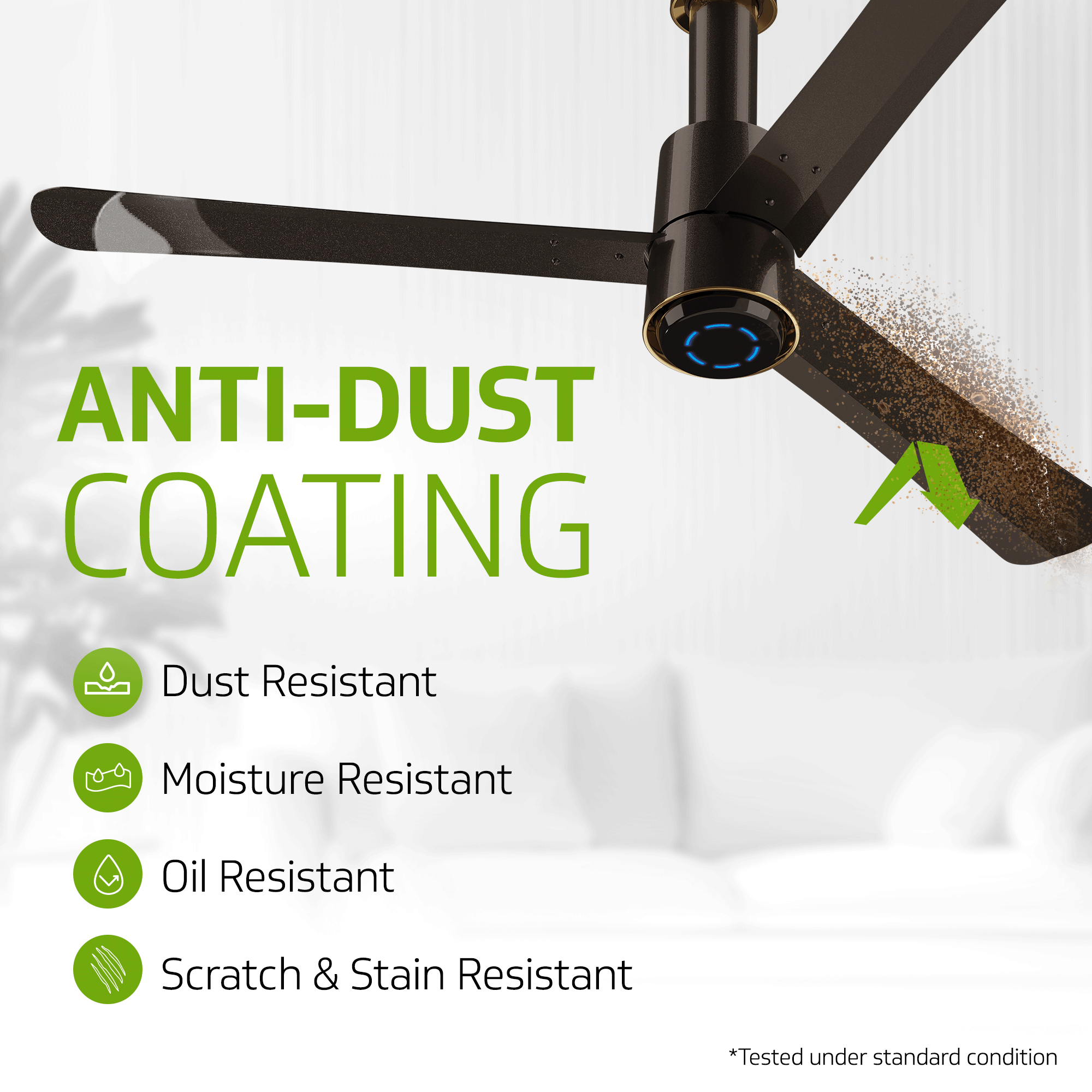 V-Guard INSIGHT-G Premium BLDC Ceiling Fan (Choco Brown Glossy): Product feature