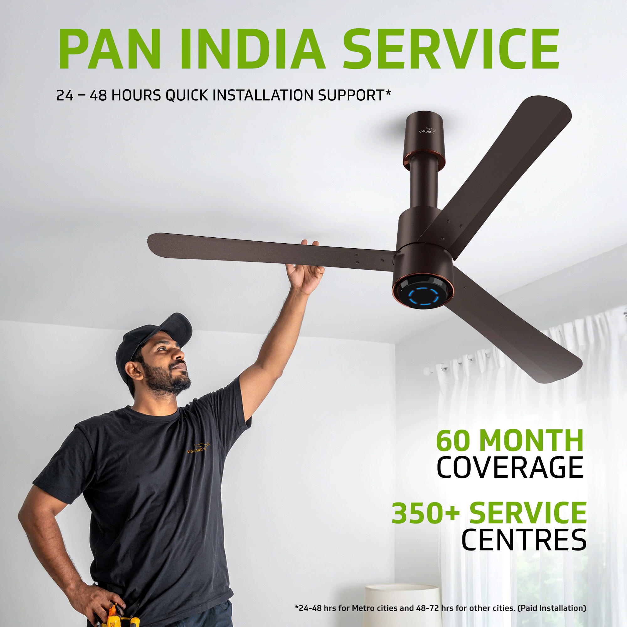 V-Guard INSIGHT-G Premium BLDC Ceiling Fan (Choco Brown Glossy): Product feature