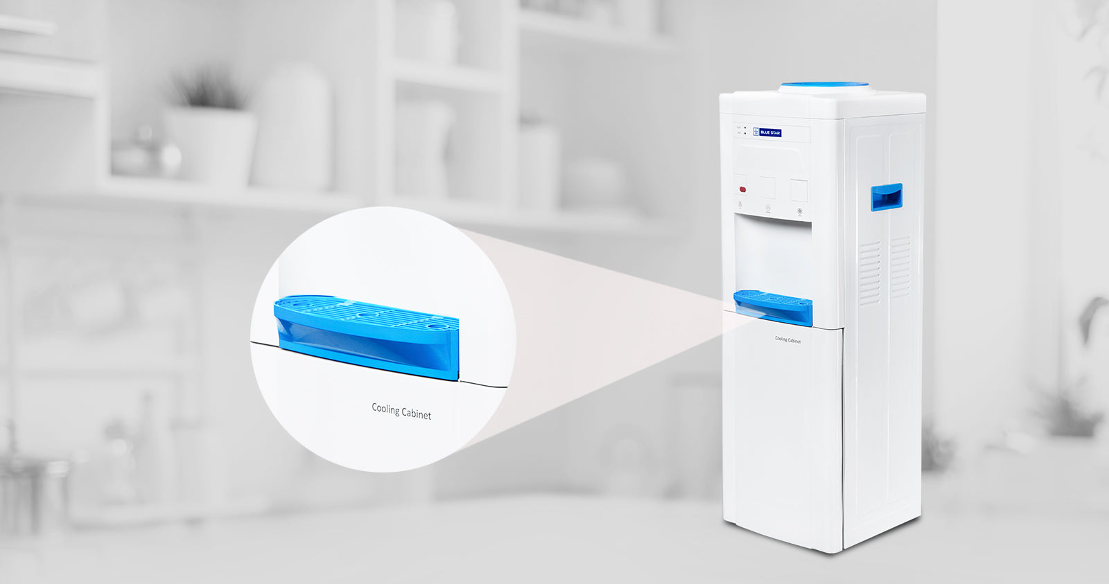 GA Series With Refrigerator-White, Floor Standing Bottled Water Dispenser: Product feature