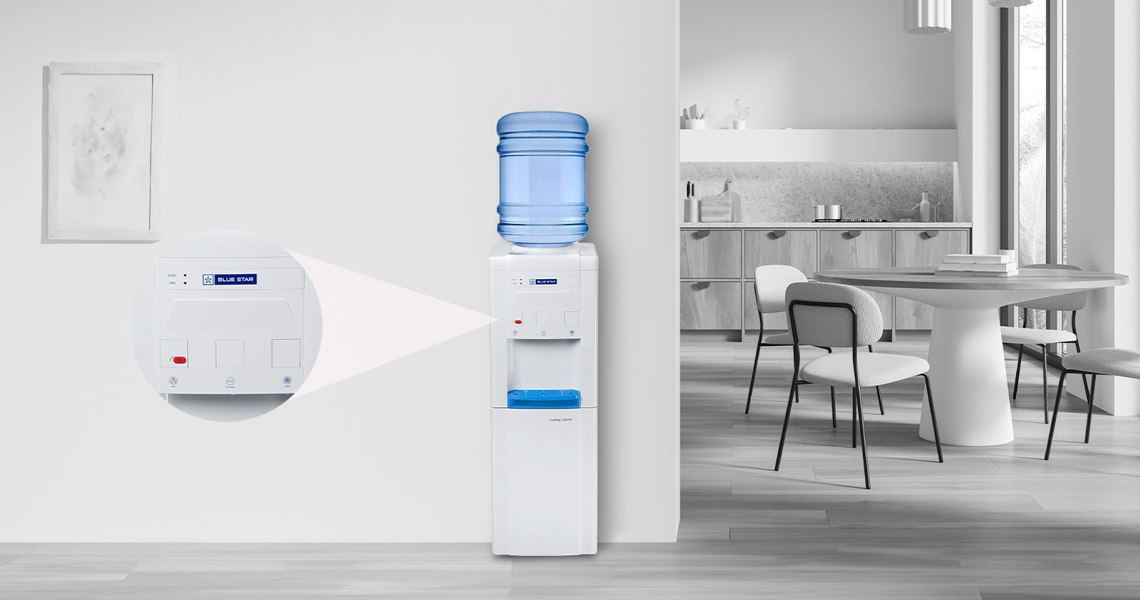 GA Series With Refrigerator-White, Floor Standing Bottled Water Dispenser: Product feature
