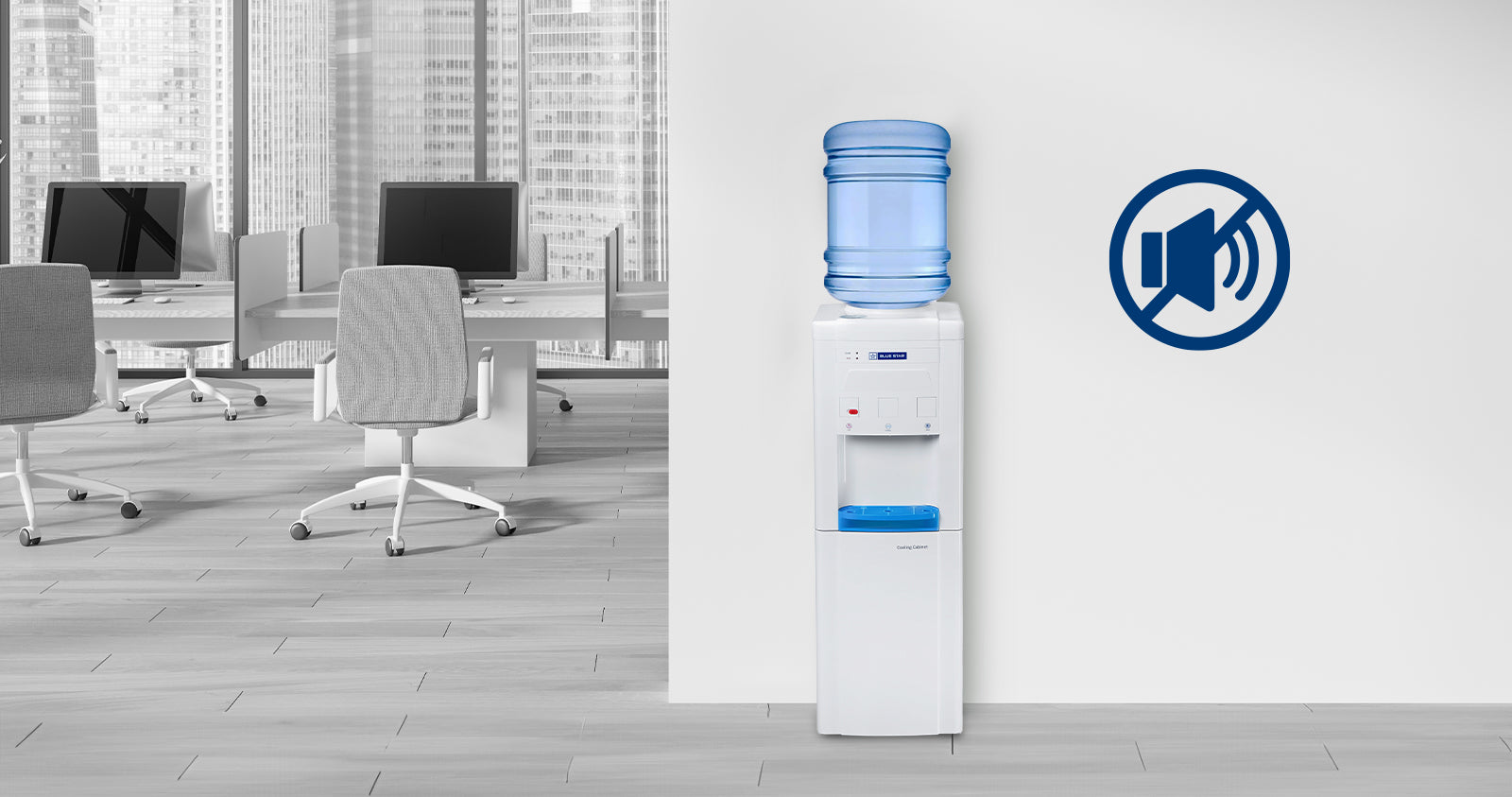 GA Series With Refrigerator-White, Floor Standing Bottled Water Dispenser: Product feature