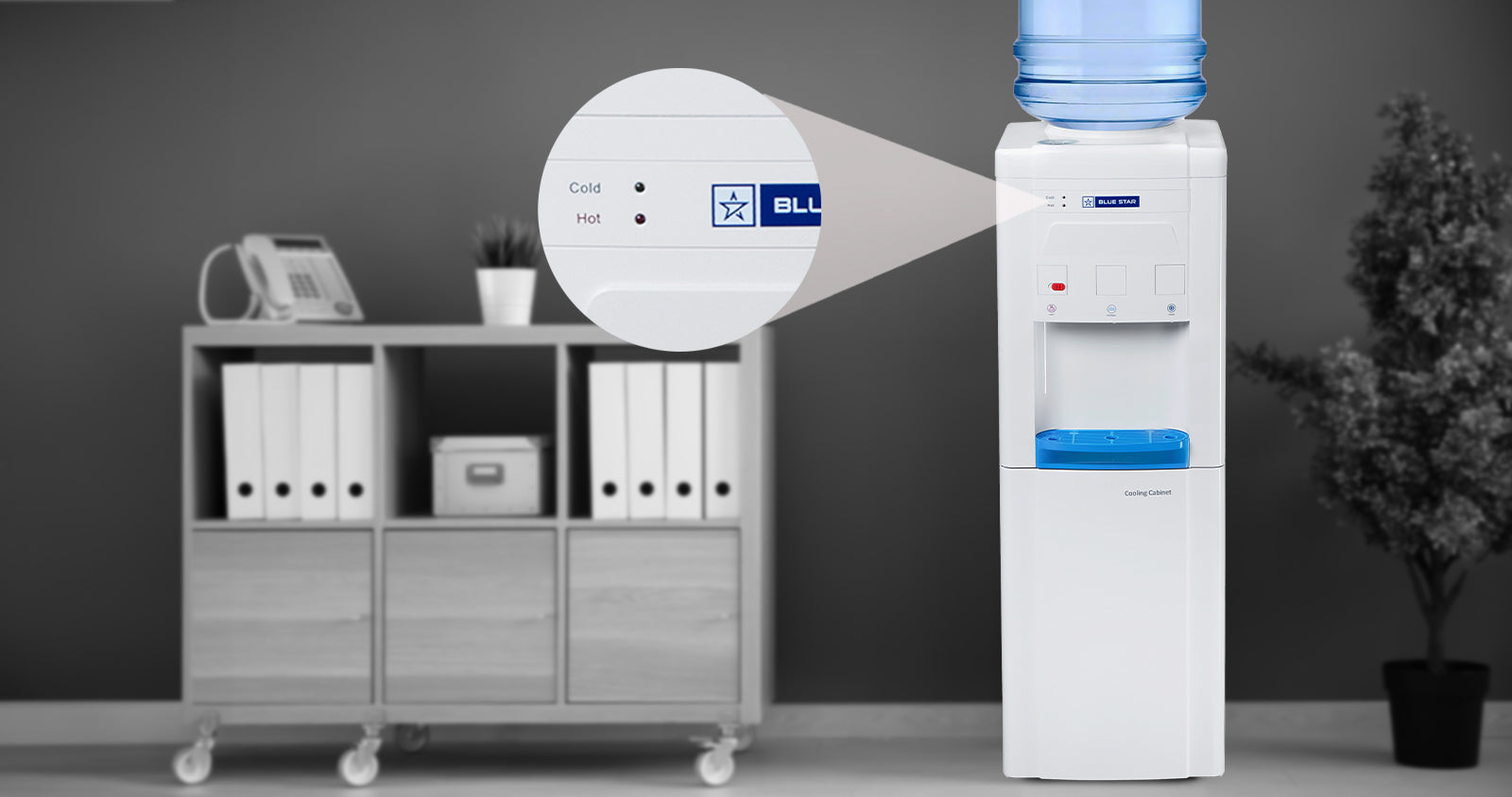 GA Series With Refrigerator-White, Floor Standing Bottled Water Dispenser: Product feature