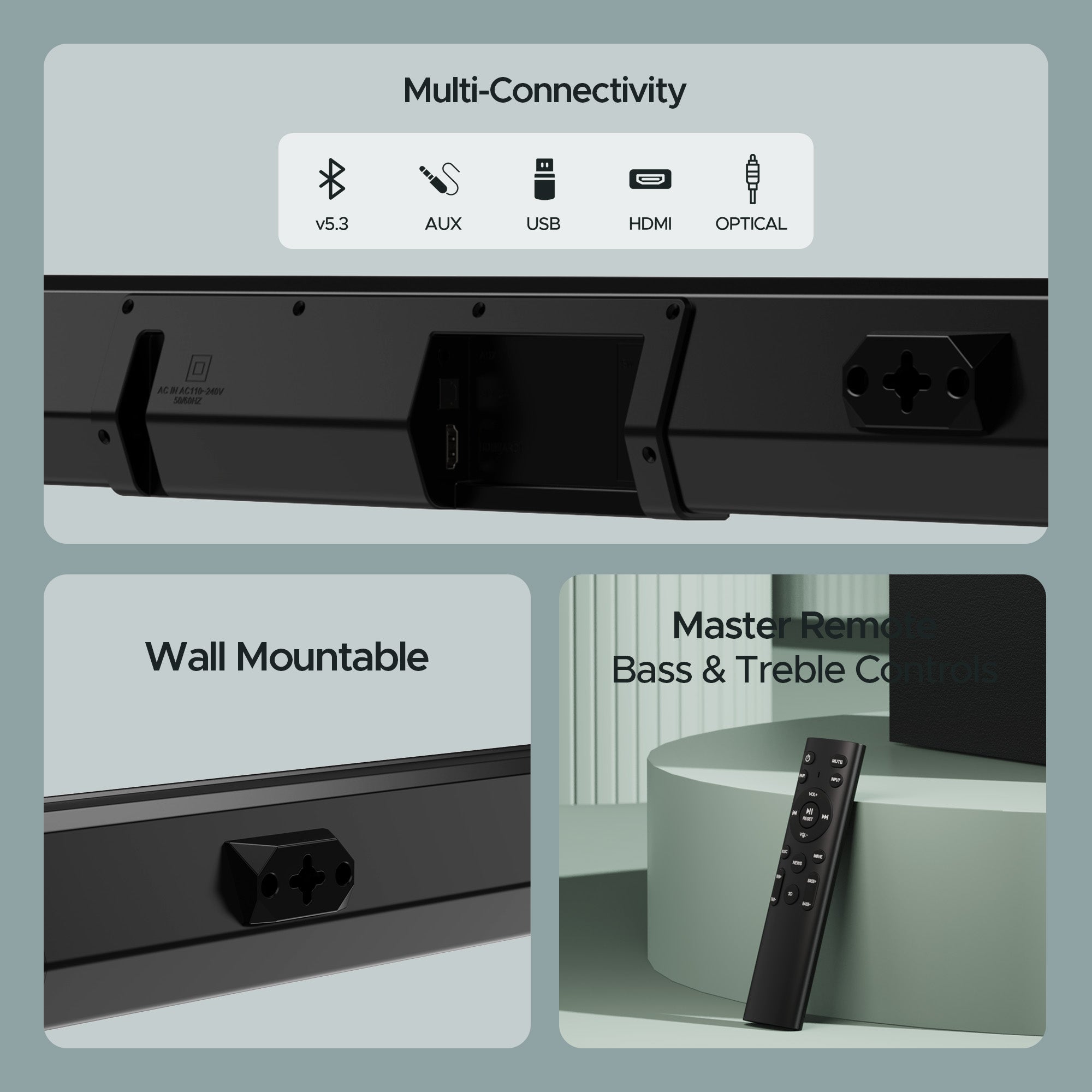 boAt Aavante Bar Maven Pro | 320W Bluetooth Soundbar, 2.1 Channel with Wireless Subwoofer, Wall Mountable: Product feature