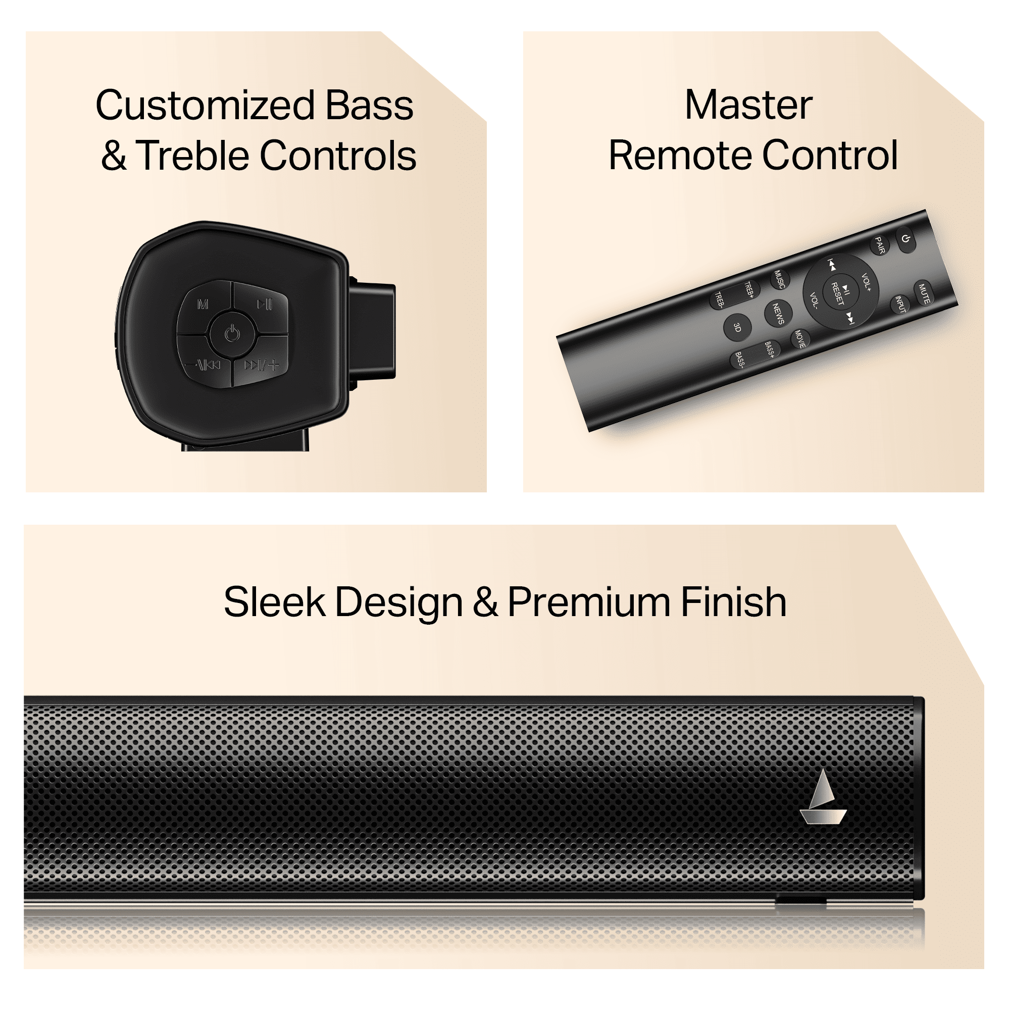 boAt Aavante Pulse | 120W 2.1 Channel Soundbar with Bluetooth v5.4, EQ Modes & Master Remote: Product feature