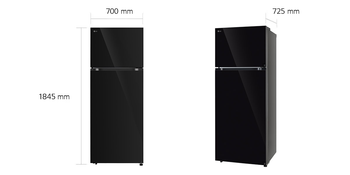 LG 466L Double Door Refrigerator, Wi-Fi Convertible, Door Cooling+, Black Mirror Finish, 2 Star: Dimensions and installation