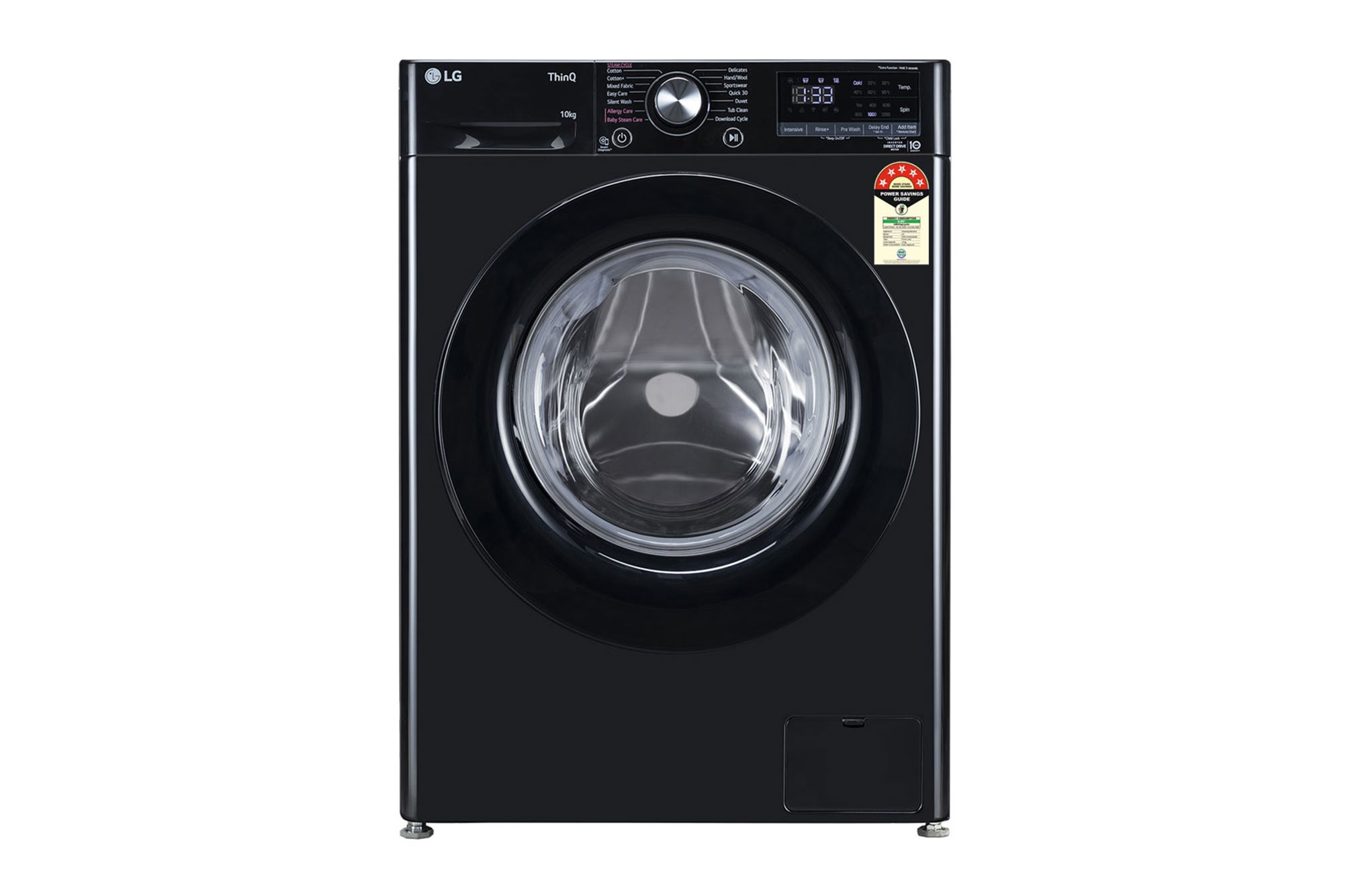10 KG Front Load Washing Machine, Smart Diagnosis, AI Direct Drive, 6 Motion DD, Onyx Black, 5 Star - 10 kg, Onyx Black, 5 Star