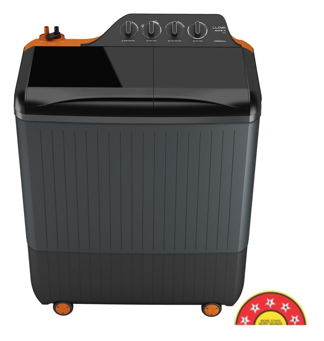 Lloyd GLWMS90HVGEX 9.0KG Semi Automatic Top Load Washing Machine
